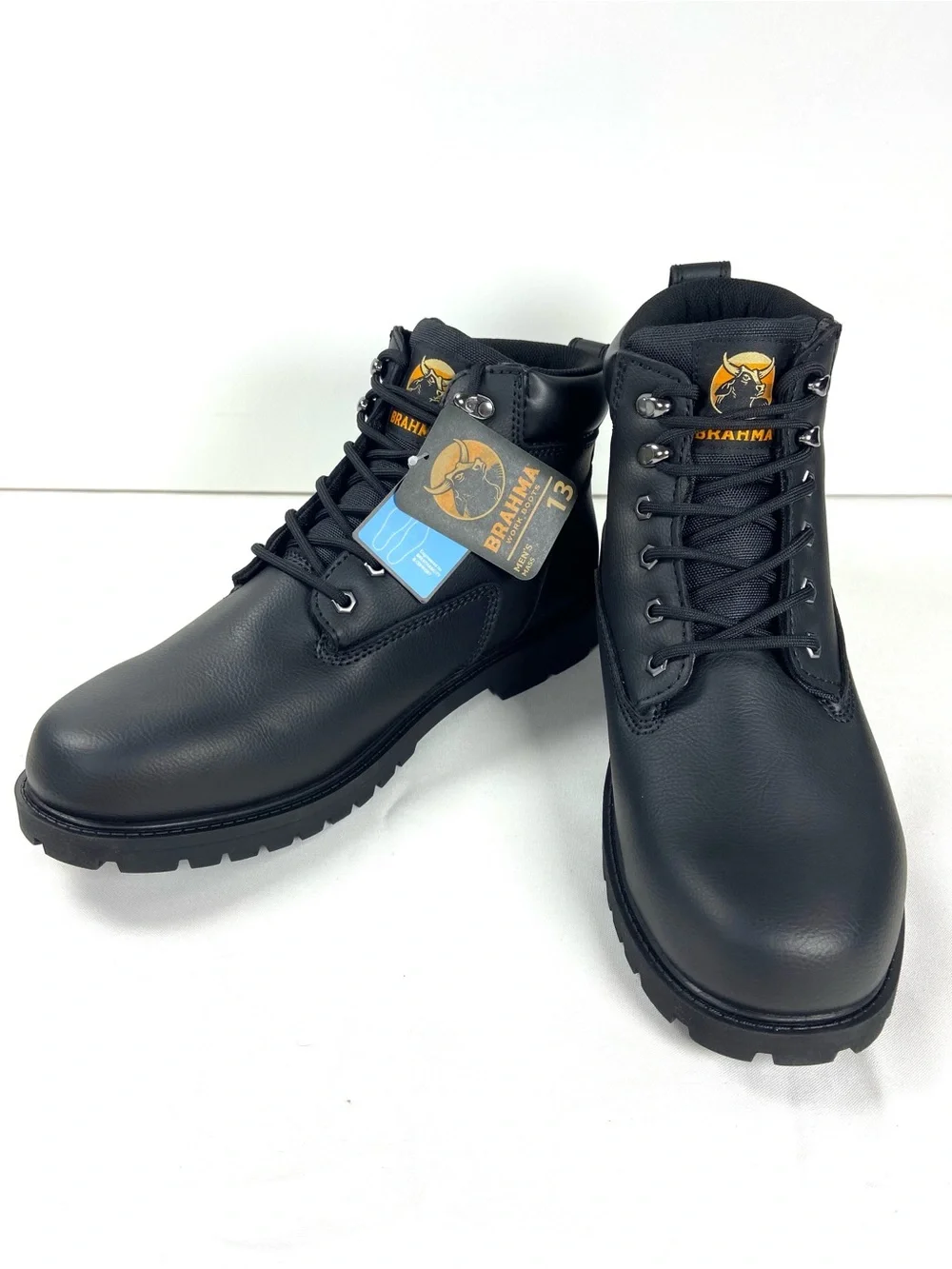Brahma Mass Mens Work Boots Size 13 Black Soft Toe Oil Slip Resistant